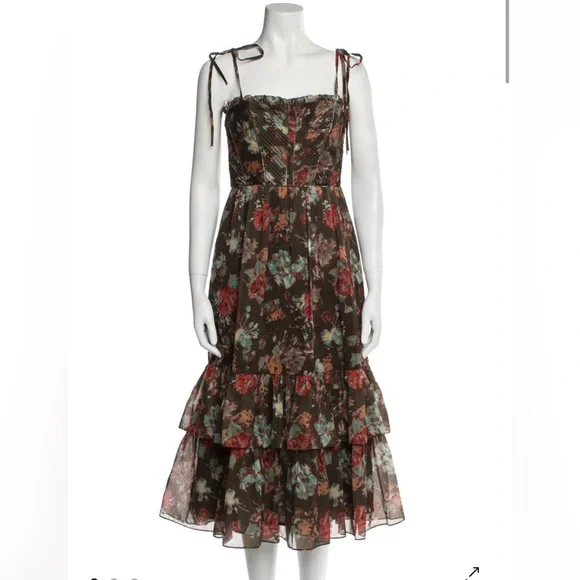 Ulla Johnson Loraine Floral Midi Dress - Picture 3 of 11
